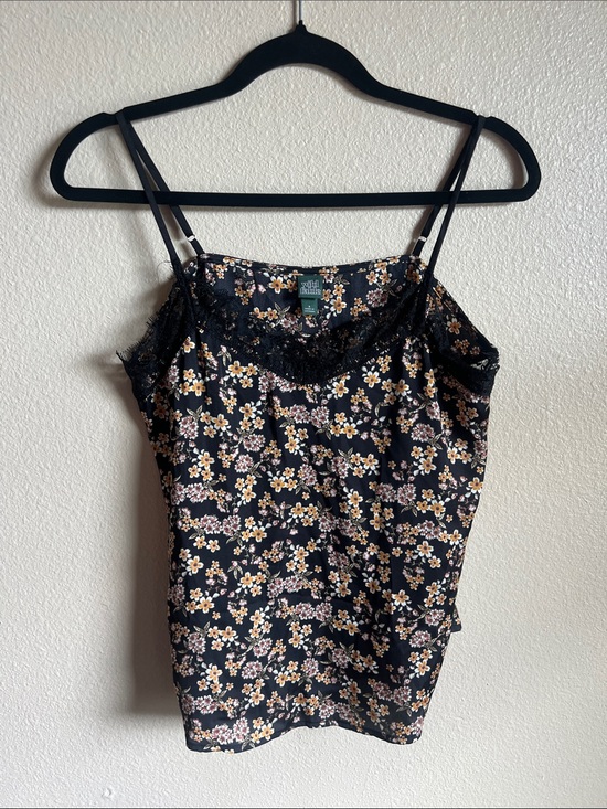 wild fable Tops - wild fable Black Floral Lace-Trimmed Cami